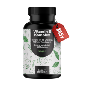 Vitaminë B Complex Dozë e Lartë – 365 Tableta – Me 8 Vitamina B + Ko-faktorë Kolinë & Myo-Inositol
