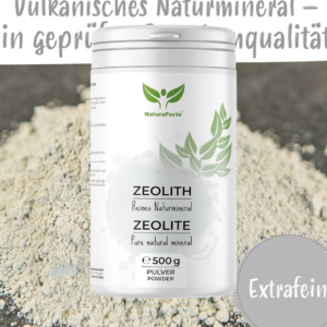 Zeolit pluhur 500g – Klinoptilolit 92% | tokë vullkanike e bluar shumë imët | cilësi premium | pa aditivë | gur vullkanik i pastër dhe natyral